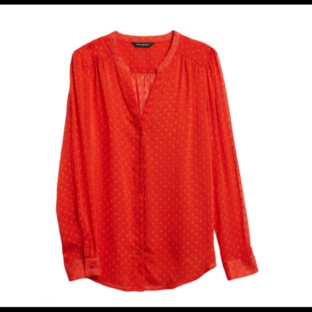 Banana Republic Factory Red Button Up Top XXSP NWT